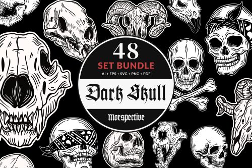 48 Set Bundle Dark Art Skull