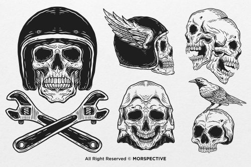 15 Set Bundle The Dark Skull Art - Image 4
