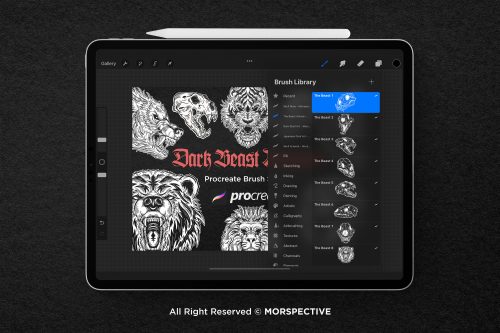 30 Skull Beast Animal Dark Procreate Brushes - Image 2