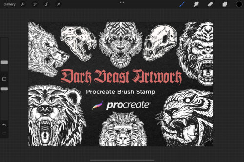 30 Skull Beast Animal Dark Procreate Brushes - Image 5