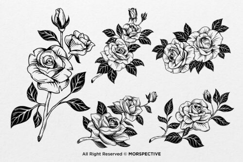 15 Set Bundle Roses Flowers Tattoo Floral - Image 2