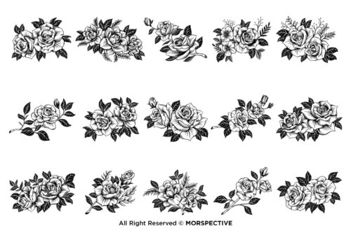 15 Set Bundle Roses Flowers Tattoo Floral - Image 5