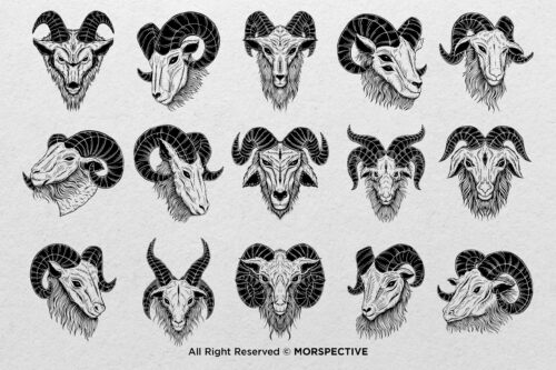 15 Baphomet Head Satanic Tattoo Dark Procreate Brushes - Image 2