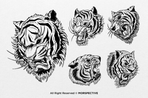 15 Bundle Dark Tiger Animal Beast Roar Tattoo Wild Life - Image 3