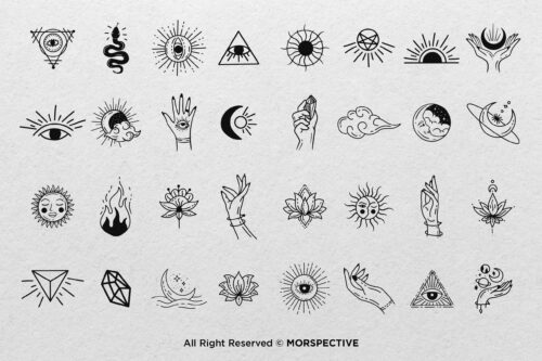 99 Dark Element Symbols Occult Tattoo - Image 4