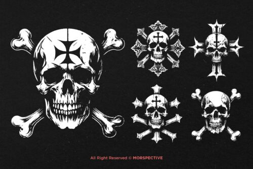 10 Bundle Dark Art Skull Head Cross - Image 5