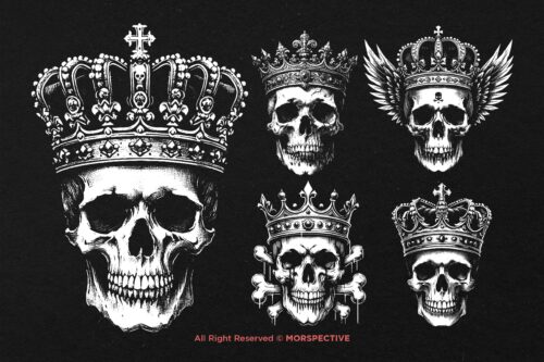 10 Bundle Dark Art Skull Crown Skull King - Image 5