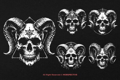 10 Bundle Dark Art Skull Demon Baphomet - Image 5