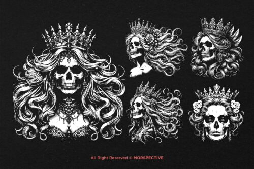 10 Bundle Dark Art Skull Queens Lady - Image 5