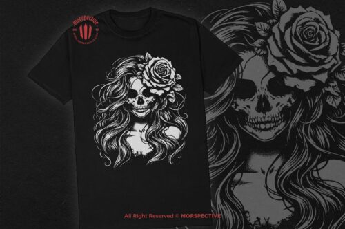10 Bundle Dark Art Skull Girl with Long Hair - Image 4