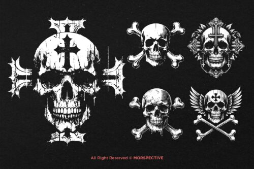 10 Bundle Dark Art Skull Head Cross - Image 3