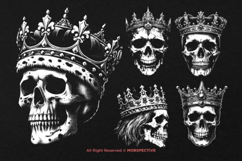 10 Bundle Dark Art Skull Crown Skull King - Image 3