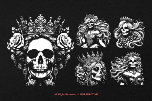 10 Bundle Dark Art Skull Queens Lady - Image 3