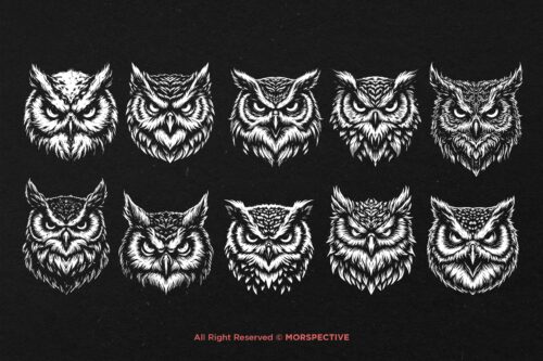 10 Bundle Dark Art Owl Bird Wild - Image 6