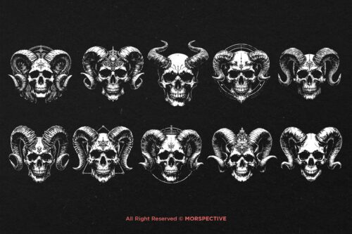 10 Bundle Dark Art Skull Demon Baphomet - Image 6