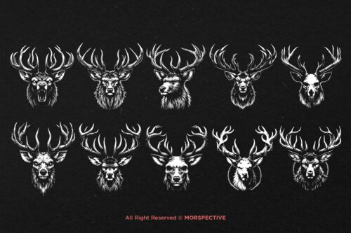 10 Bundle Dark Art Deer Stag Beast Horn - Image 6