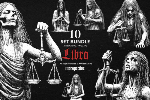 10 Bundle Dark Art Libra Women Zodiac