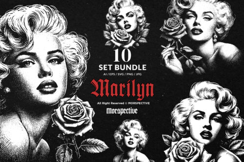 10 Bundle Dark Art Marilyn Monroe