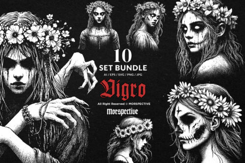 10 Bundle Dark Art Virgo Women Zodiac