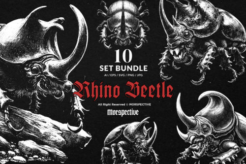 10 Bundle Dark Art Beetle Scarab