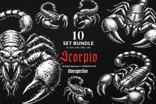 10 Bundle Dark Art Scorpio Zodiac