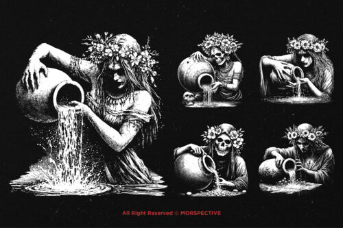 10 Bundle Dark Art Aquarius Girl Zodiac - Image 3