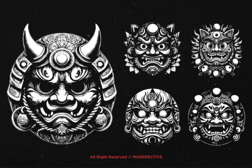10 Bundle Dark Art Japanese Daruma - Image 3