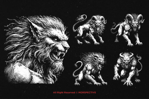 10 Bundle Dark Art Chimera Lion - Image 3