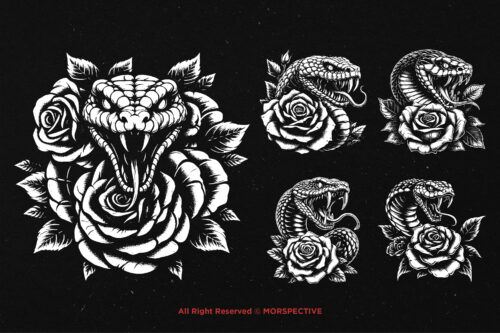 10 Bundle Dark Art Snakes Viper Head - Image 3