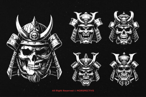 10 Bundle Dark Art Skull Samurai Mask - Image 3