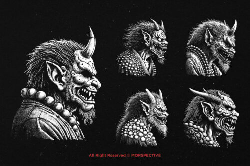 10 Bundle Dark Art Yokai Japanese Oni - Image 3
