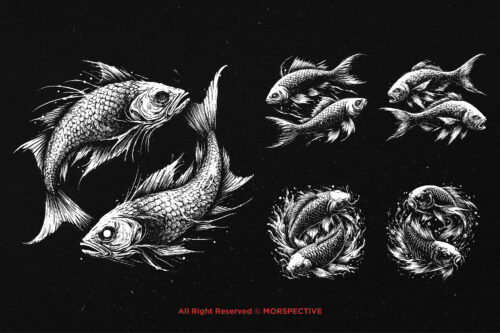 10 Bundle Dark Art Pisces Fish Zodiac - Image 3