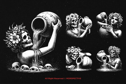 10 Bundle Dark Art Aquarius Girl Zodiac - Image 5