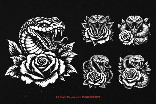 10 Bundle Dark Art Snakes Viper Head - Image 5