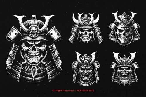 10 Bundle Dark Art Skull Samurai Mask - Image 5