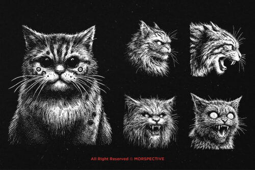 10 Bundle Dark Art Cats Gothic - Image 5