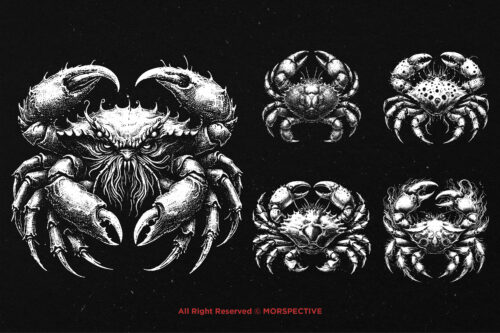 10 Bundle Dark Art Cancer Crabs Zodiac - Image 5