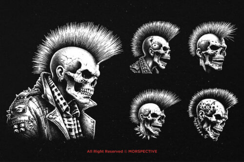 10 Bundle Dark Art Punk Skull Head - Image 5