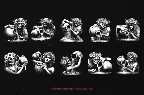 10 Bundle Dark Art Aquarius Girl Zodiac - Image 6