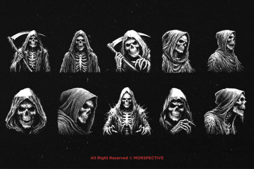 10 Bundle Dark Art Grim Reaper Skull - Image 6