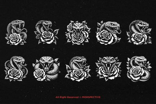10 Bundle Dark Art Snakes Viper Head - Image 6