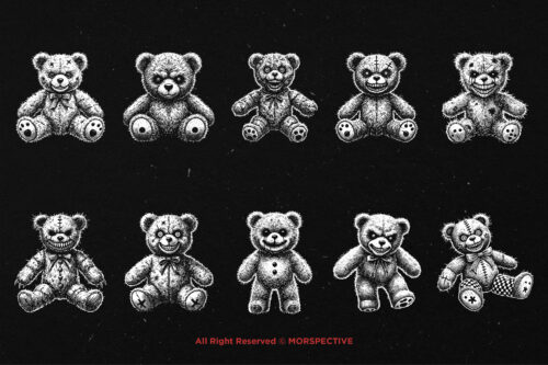 10 Bundle Dark Art Bear Doll Horror - Image 6