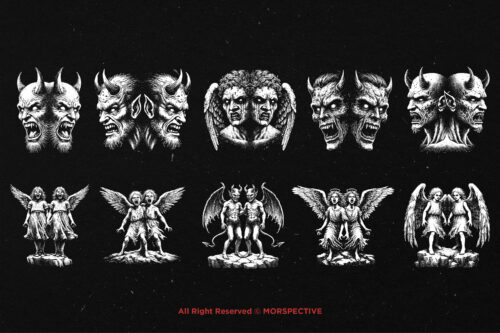 10 Bundle Dark Art Gemini Twin Zodiac - Image 6
