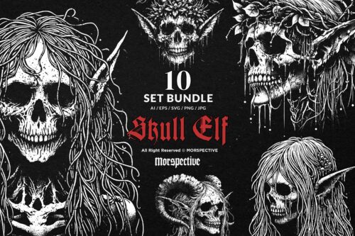10 Bundle Dark Art Skull Elf fairy