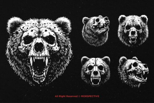 10 Bundle Dark Art Bear Skull - Image 3