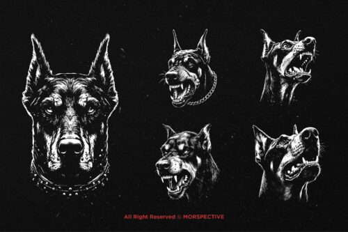 10 Bundle Dark Art Doberman Dog - Image 3
