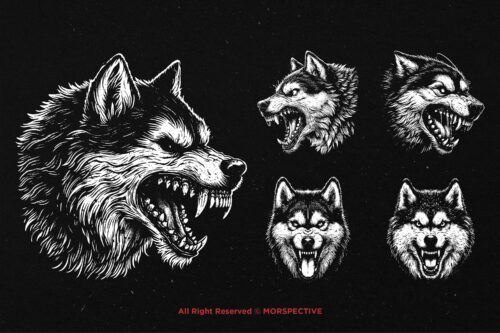 10 Bundle Dark Art Husky Dog Wolf - Image 3
