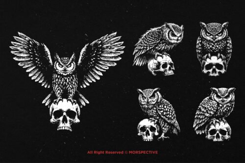 10 Bundle Dark Art Owl Bird - Image 5