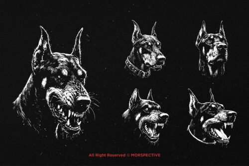 10 Bundle Dark Art Doberman Dog - Image 5