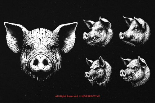 10 Bundle Dark Art Pig Beast - Image 5